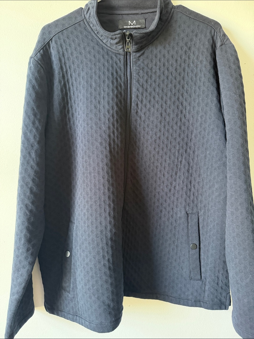 Magaschoni Men's Quilted Lightweight Jacket in Dark Gray